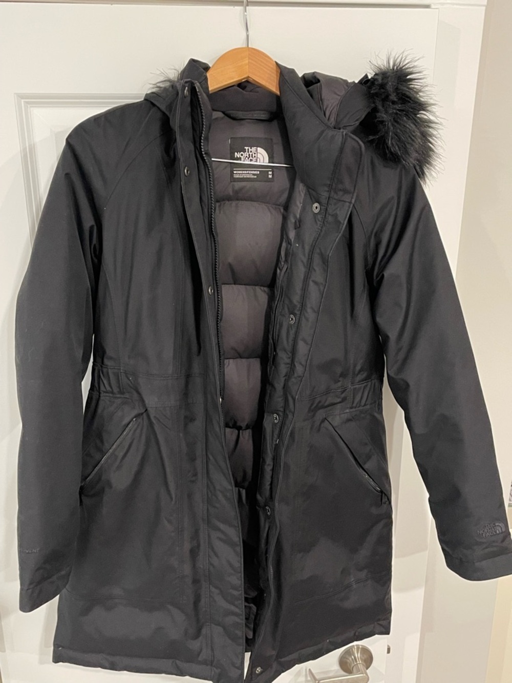 The North Face Black Insulated Women's Parka with Faux Fur Trim